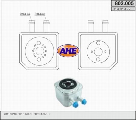 AHE 802.005 - Radiatore olio, Olio motore www.autoricambit.com