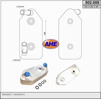 AHE 802.008 - Radiatore olio, Olio motore www.autoricambit.com