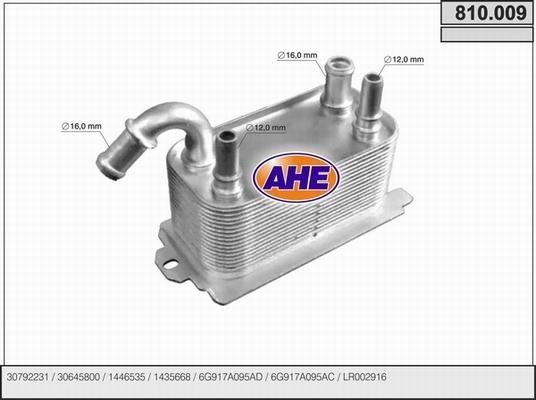 AHE 810.009 - Radiatore olio, Olio motore www.autoricambit.com