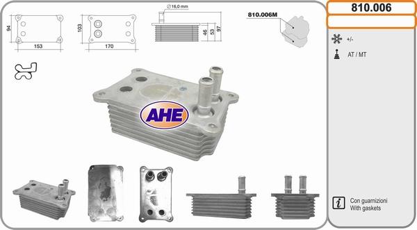 AHE 810.006 - Radiatore olio, Olio motore www.autoricambit.com