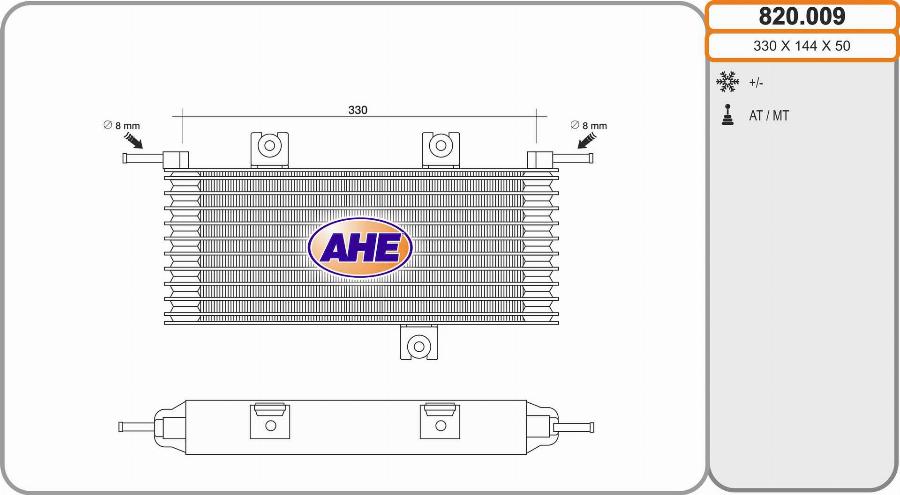 AHE 820.009 - Radiatore olio, Olio motore www.autoricambit.com