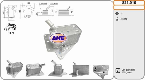 AHE 821.010 - Radiatore olio, Olio motore www.autoricambit.com