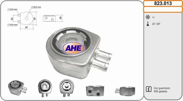 AHE 823.013 - Radiatore olio, Olio motore www.autoricambit.com