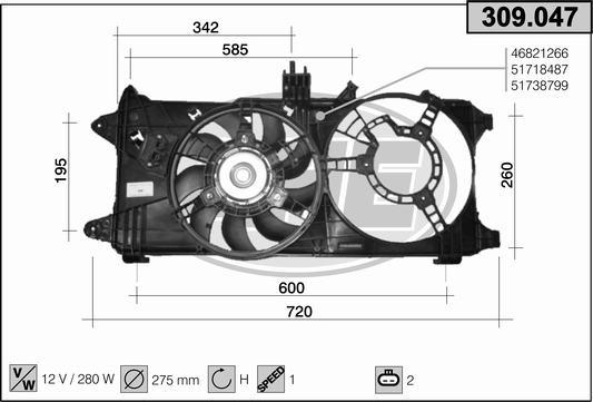 AHE 309.047 - Ventola, Raffreddamento motore www.autoricambit.com