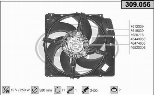 AHE 309.056 - Ventola, Raffreddamento motore www.autoricambit.com