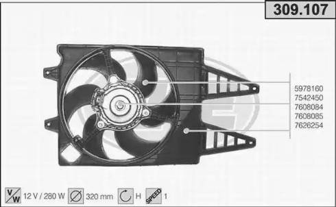 AHE 309.107 - Ventola, Raffreddamento motore www.autoricambit.com