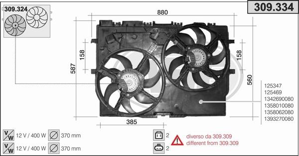 AHE 309.334 - Ventola, Raffreddamento motore www.autoricambit.com