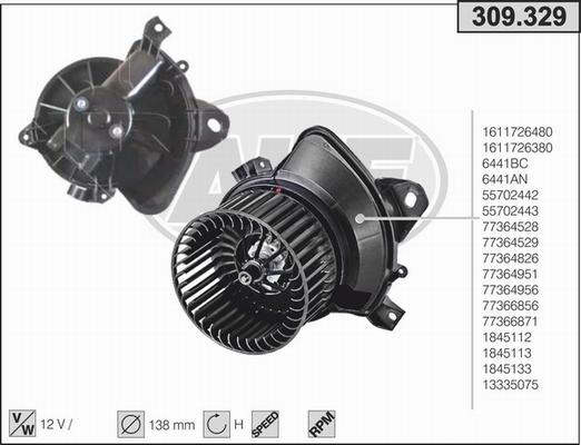 AHE 309.329 - Ventilatore abitacolo www.autoricambit.com