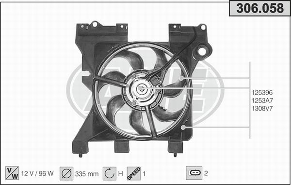 AHE 306.058 - Ventola, Raffreddamento motore www.autoricambit.com