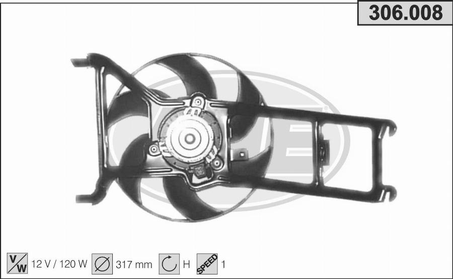 AHE 306.008 - Ventola, Raffreddamento motore www.autoricambit.com