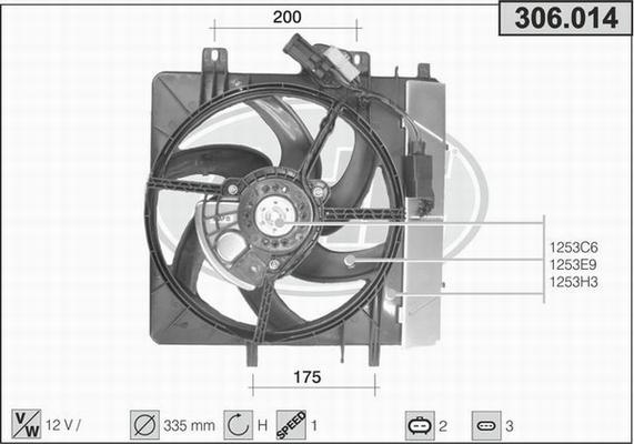 AHE 306.014 - Ventola, Raffreddamento motore www.autoricambit.com