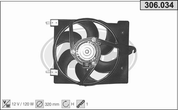 AHE 306.034 - Ventola, Raffreddamento motore www.autoricambit.com