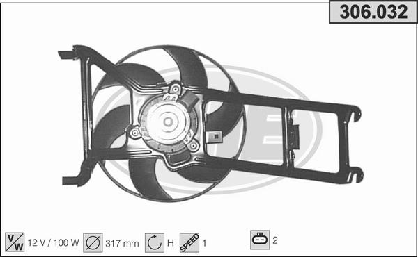 AHE 306.032 - Ventola, Raffreddamento motore www.autoricambit.com