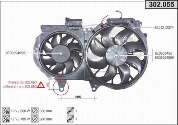 AHE 302.055 - Ventola, Raffreddamento motore www.autoricambit.com