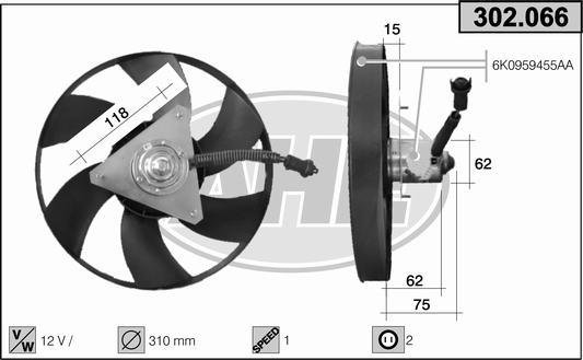 AHE 302.066 - Ventola, Raffreddamento motore www.autoricambit.com