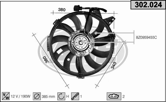 AHE 302.024 - Ventola, Raffreddamento motore www.autoricambit.com