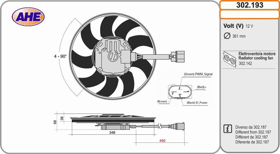 AHE 302.193 - Ventola, Raffreddamento motore www.autoricambit.com