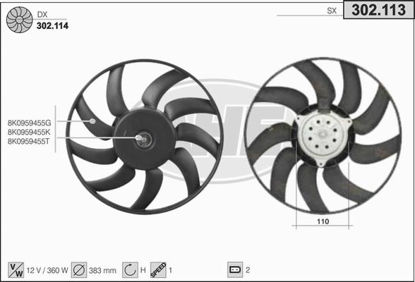 AHE 302.113 - Ventola, Raffreddamento motore www.autoricambit.com