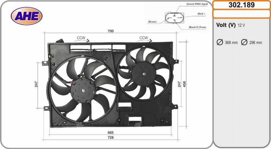 AHE 302.189 - Ventola, Raffreddamento motore www.autoricambit.com