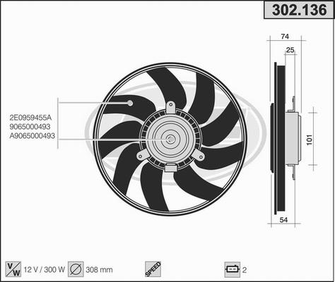 AHE 302.136 - Ventola, Raffreddamento motore www.autoricambit.com