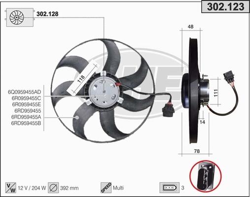 AHE 302.123 - Ventola, Raffreddamento motore www.autoricambit.com