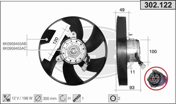 AHE 302.122 - Ventola, Raffreddamento motore www.autoricambit.com