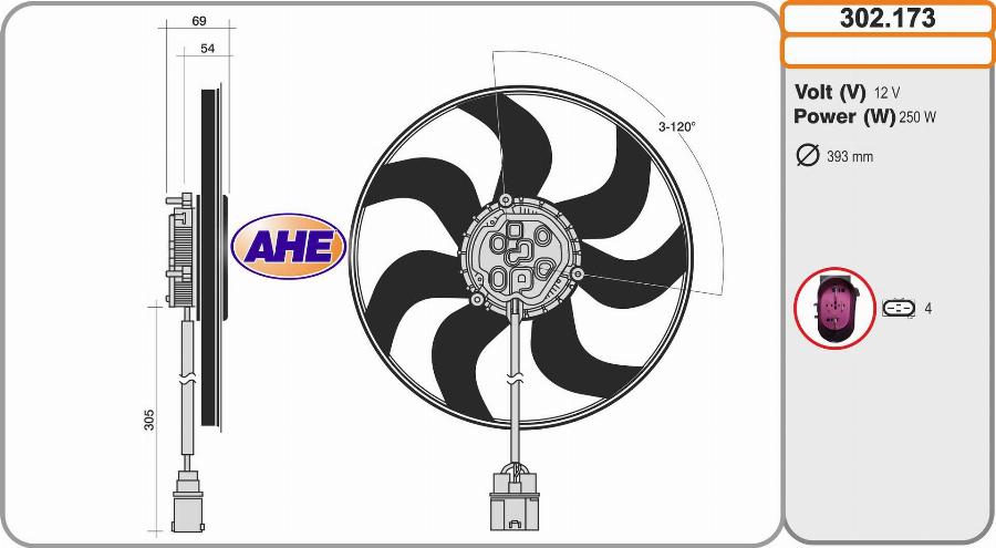 AHE 302.173 - Ventola, Raffreddamento motore www.autoricambit.com