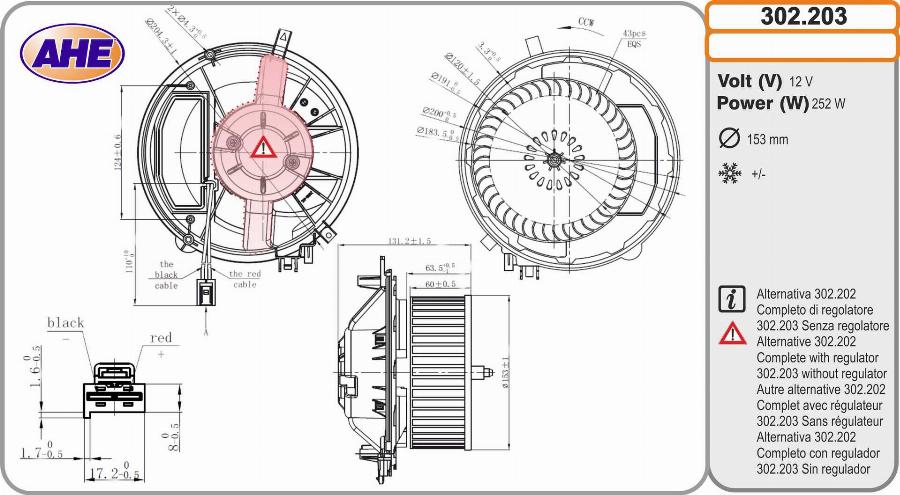 AHE 302.203 - Ventilatore abitacolo www.autoricambit.com