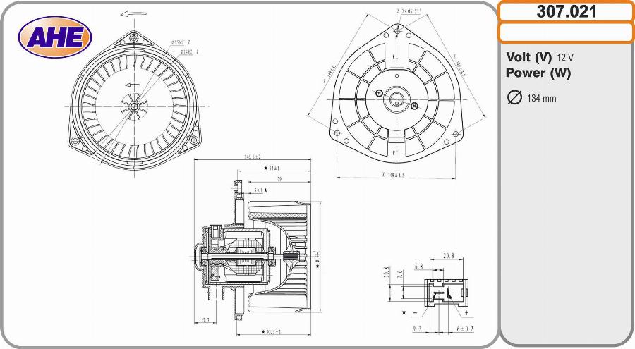 AHE 307.021 - Ventilatore abitacolo www.autoricambit.com