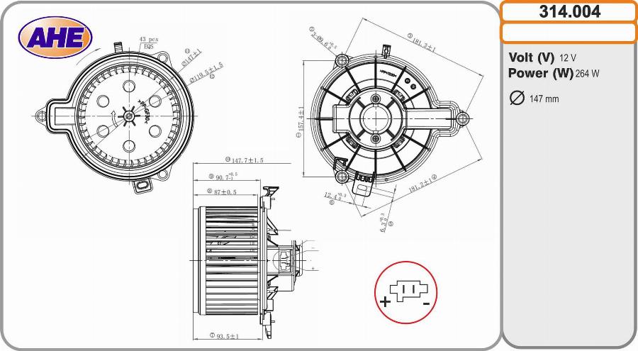 AHE 314.004 - Ventilatore abitacolo www.autoricambit.com