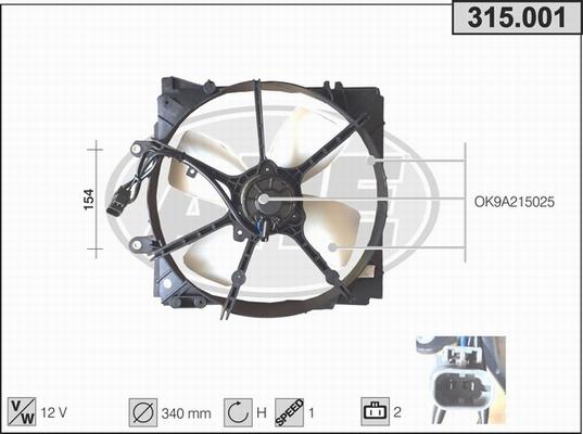 AHE 315.001 - Ventola, Raffreddamento motore www.autoricambit.com