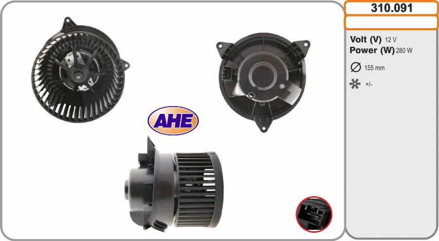 AHE 310.091 - Ventilatore abitacolo www.autoricambit.com