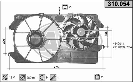 AHE 310.054 - Ventola, Raffreddamento motore www.autoricambit.com