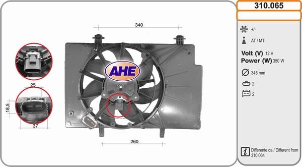 AHE 310.065 - Ventola, Raffreddamento motore www.autoricambit.com