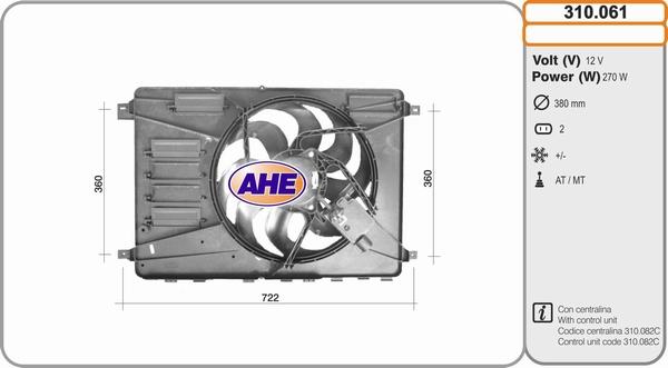 AHE 310.061 - Ventola, Raffreddamento motore www.autoricambit.com