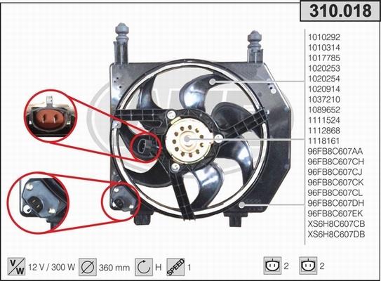 AHE 310.018 - Ventola, Raffreddamento motore www.autoricambit.com