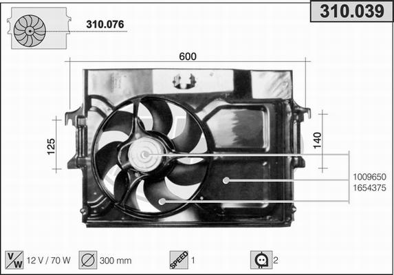 AHE 310.039 - Ventola, Raffreddamento motore www.autoricambit.com