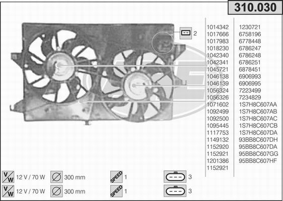 AHE 310.030 - Ventola, Raffreddamento motore www.autoricambit.com