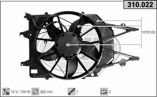 AHE 310.022 - Ventola, Raffreddamento motore www.autoricambit.com