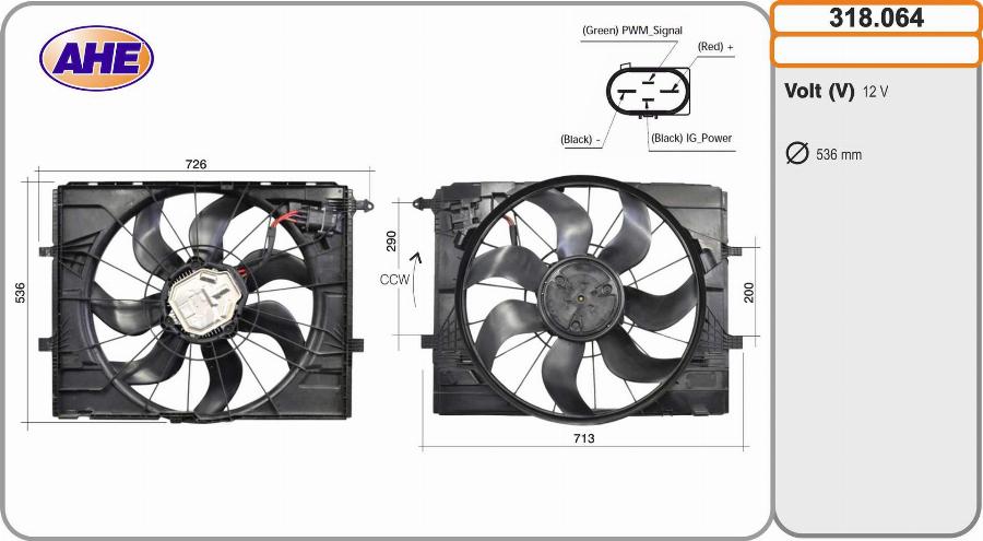 AHE 318.064 - Ventola, Raffreddamento motore www.autoricambit.com