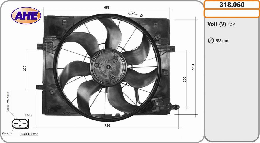 AHE 318.060 - Ventola, Raffreddamento motore www.autoricambit.com