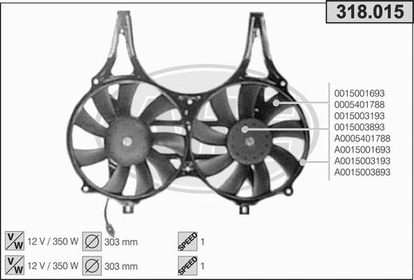 AHE 318.015 - Ventola, Raffreddamento motore www.autoricambit.com