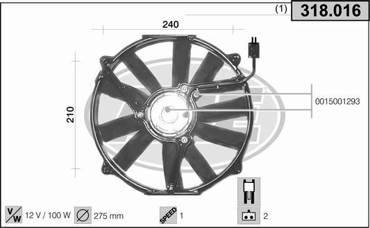 AHE 318.016 - Ventola, Raffreddamento motore www.autoricambit.com