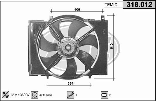 AHE 318.012 - Ventola, Raffreddamento motore www.autoricambit.com