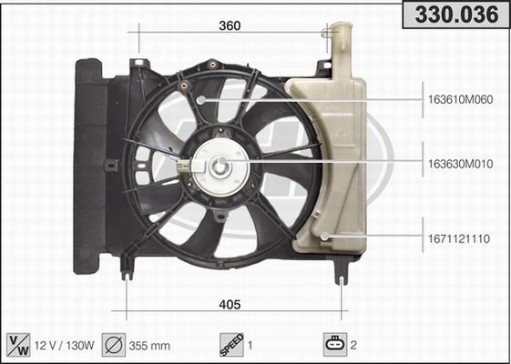 AHE 330.036 - Ventola, Raffreddamento motore www.autoricambit.com