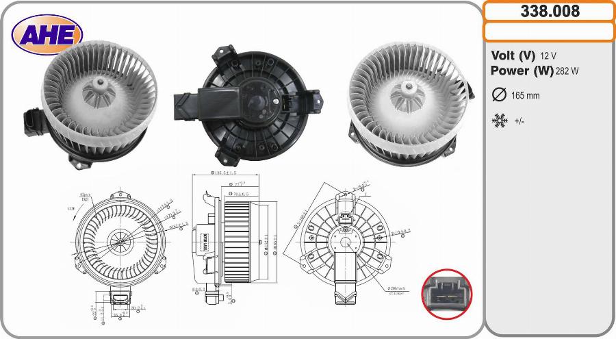 AHE 338.008 - Ventilatore abitacolo www.autoricambit.com