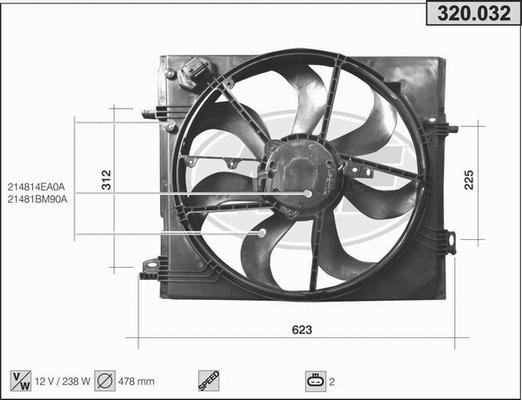 AHE 320.032 - Ventola, Raffreddamento motore www.autoricambit.com