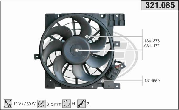 AHE 321.085 - Ventola, Raffreddamento motore www.autoricambit.com