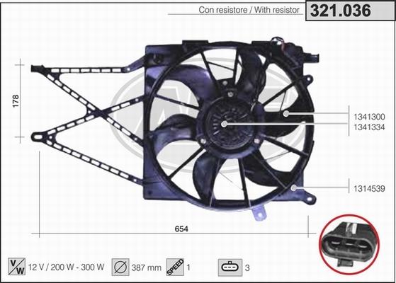 AHE 321.036 - Ventola, Raffreddamento motore www.autoricambit.com