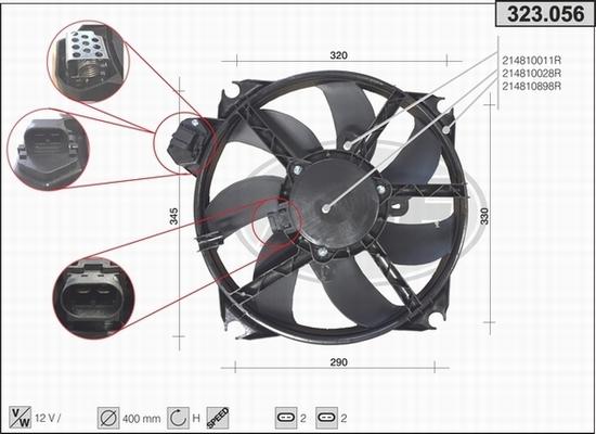 AHE 323.056 - Ventola, Raffreddamento motore www.autoricambit.com